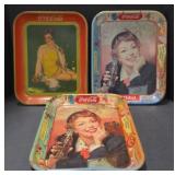(M) Vintage Coca Cola Advertising Metal Trays.