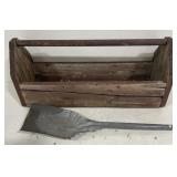 (H) Wood Tool Cadddy And Coal Shovel Appr  7x22x10
