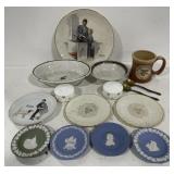 (H) Lot w/ Plates, Bowls, Mug, And Salt and