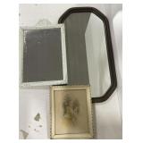 (H) Wood Framed Mirrors And Framed Artwork Appr