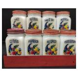 (M) Vtg. Milk Glass Shakers (approx 3") on Stand