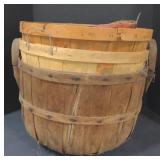 (H) Stack of Wooden Baskets. Measuring