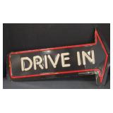 (M) Thin Metal Drive In Sign. Measuring