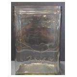 (AM) Vintage Exide Glass Storage Container.
