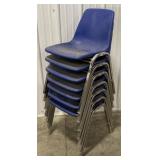 (H)Set of 7 Plastic Stacking Chairs Approx