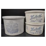 (M) Stoneware Crocks incl. Lambrecht Butter