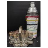 (M) Shot Glasses w/ Matching Cocktail Shaker