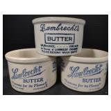 (M) Lambrecht Butter Stoneware Crocks (approx 5"