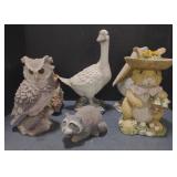 (P) Resin Outdoor Decorative Animals. Including a