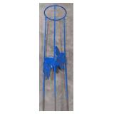 (P) Blue Metal Outdoor Decorative Plant Stand.