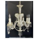 (H) Glass Chandelier w/ Prisms. (Approx. 19in