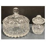 (X) Waterford Crystal Candy Dish & Mustard Jar.
