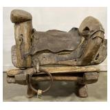 (AM) Saddle Tree Cross Bottom Stool Appr 16x13x16