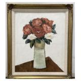 (AM) Framed Canvas Painting Of Flower Pot Appr