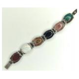 (XX)Vtg. Mexico Sterling Silver Cabochon Bracelet