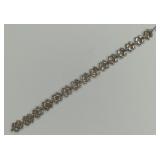 (XX)Vtg. Beau Sterling Silver Floral Bracelet