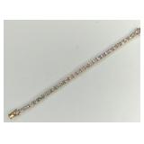 (XX) Sterling Gold Tone White Sapphire Tennis