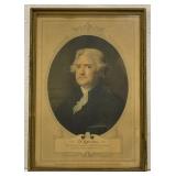 (M) Vintage Framed Print of "Thomas Jefferson" &