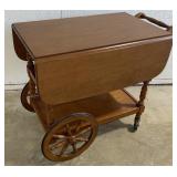 (M) Vintage Wooden Serving Cart with Wooden