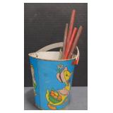 (M) Vintage "To Market We Will Go" Sand Pail and