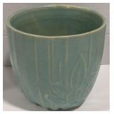 (X) Vintage McCoy Pottery Aqua Colored Planter.