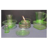 (M) Depression Glass Dishes. Including Hazel