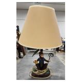 (AM) Mackenzie Childs Monkey Table Lamp w/ shade