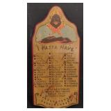 (M) Vtg. Black Americana Shopping Peg Board