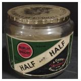 (M) Vtg. Half & Half Tobacco Jar (approx 5.5" x