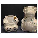 (M) Vintage Cow and Bear Shaped Pottery Cookie