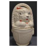 (M) Vintage Lion in a basket Shaped Pottery