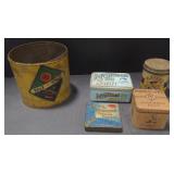 (M) Vintage Tins. Including Lucky Strike Half and