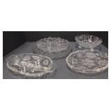 (P) Lot of crystal glass dishes including serving