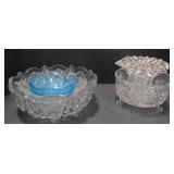 (P) Lot of cut crystal glass dishes, including