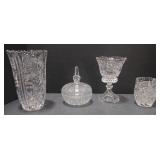 (P) Lot of Crystal Cut Glass Vase, Goblet,