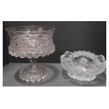 (P) Cut Crystal Glass Candy Dishes. Largest