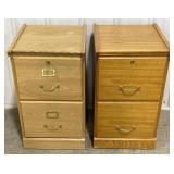 (P)Pair of Wooden Filing Cabinets Approx