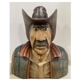 (AM) Wood Carved Cowboy Figure Appr 16 in