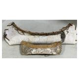 (AM) Hand Made Birch Bark Canoes Appr 22.5 in ,