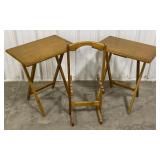 (M)Set of 2 Wooden TV Trays Approx 22x30in