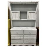 (H) Painted Wood Hutch w/ Drawers And Cabinets