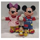 (M) Vtg. Minnie & Mickey Dolls (approx 14") w/