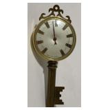 (AM)Vintage Key Shaped Brass Desk Thermometer