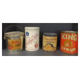 (M) Vintage Tins. Including King Syrup, Bonanza