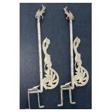 (H) Pair of Painted Steel Window Swing-Armed