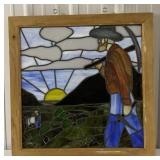 (AM) Leaded Stain Glass Window. (Approx. 27.5in