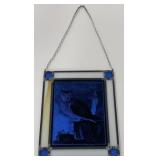 (AM) Leaded Stain Glass Window Art w/ Sitting