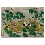 (AM) Hanging Glass Bird Artwork. (Approx. 16in