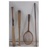 (M) Vintage Sporting Equipment including a