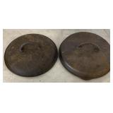 (H) Cast Iron Pot Lids Bidding Price x2  Appr 9 ,